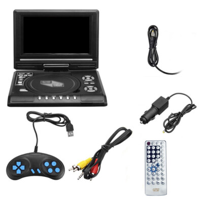 Portable  7.8 Inch TV Home Car DVD Player Rotate Screen VCD  MP3 Player P7D3