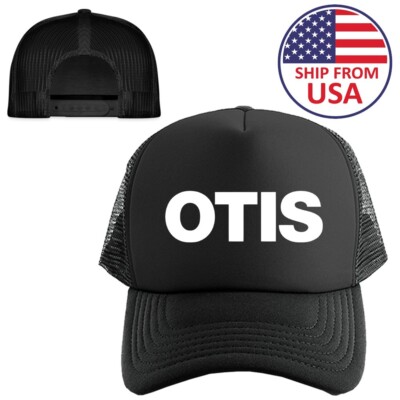 OTIS Elevator Logo Black Adjustable Trucker Hat