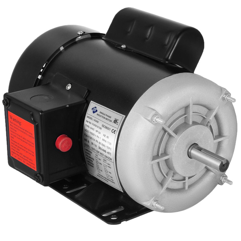 Air Compressor Motor, 3/4 HP Single Phase Electric AC Motor 1725Rpm Reversible 1