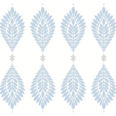 Luxe Haven Blue Skies and Daydream Grey Palm Frond Vinyl Peel and Stick Wallpape
