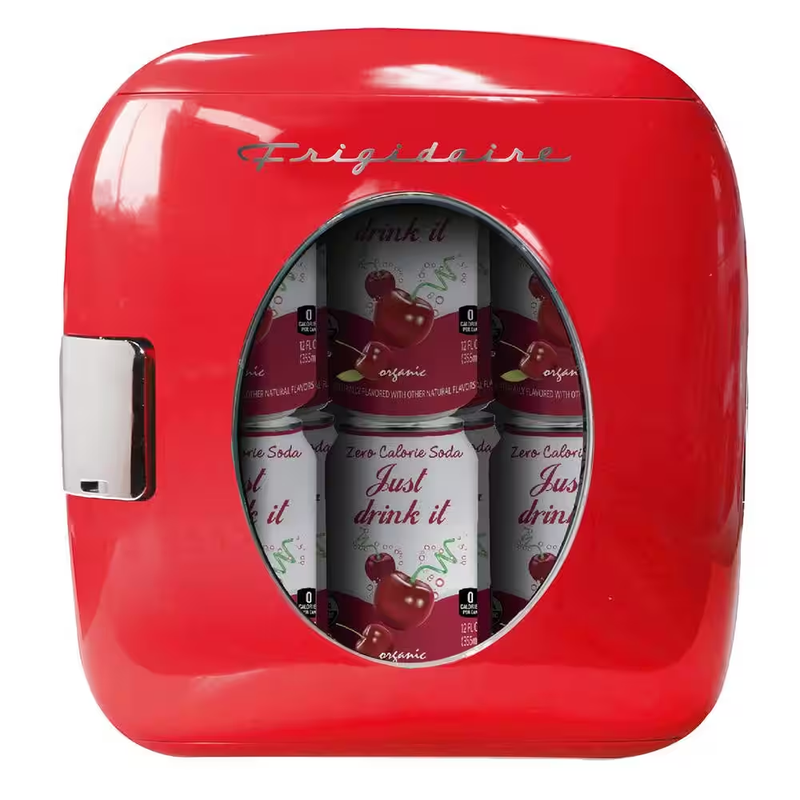 Retro Beverage Cooler In Red Without Freezer