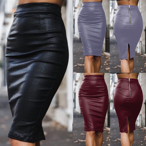 high waisted bodycon midi skirt