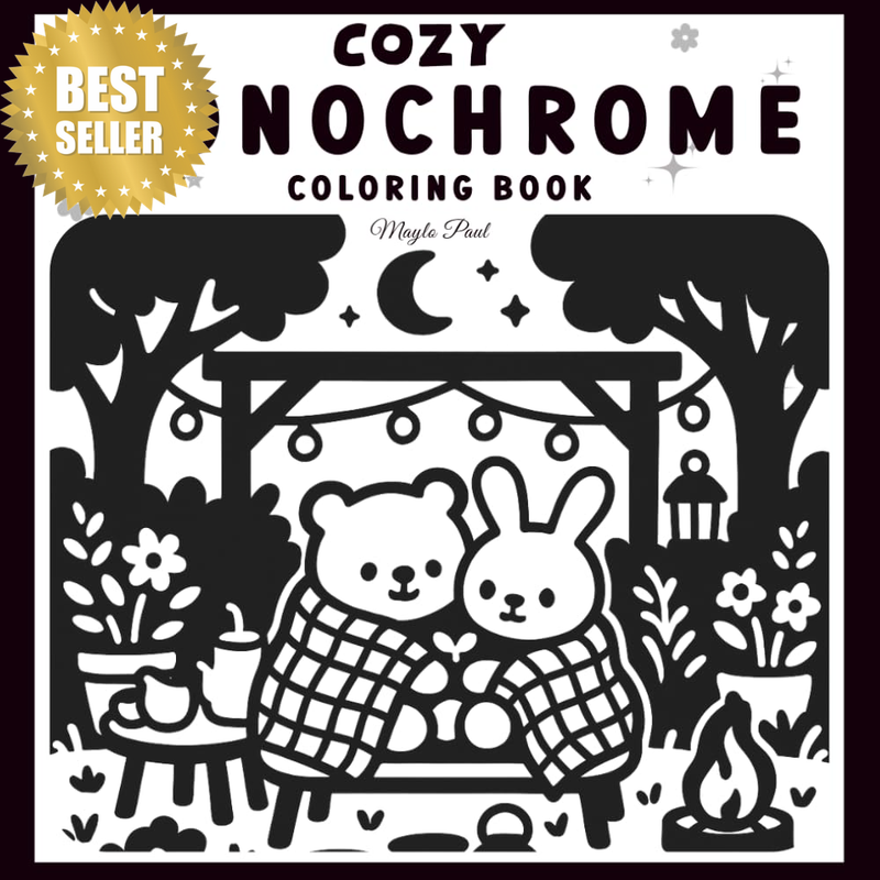 Cozy Monochrome Coloring Book: Hygge Scenes for Relaxation and Fun — Use Just On