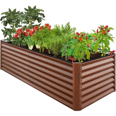 Best Choice Products Raised Garden Bed Planter Box 8'x4'x2' Composter Wood Grain