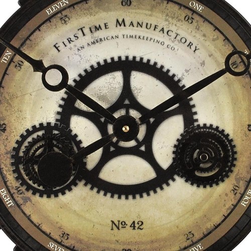 24 inch Large Round Moving Gears Wall Clock Open Roman Numerals Analog Bronze