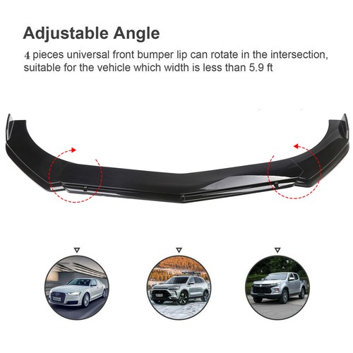 For Lincoln Glossy Black Car Front Bumper Lip Spoiler Splitter Diffuser Body Kit