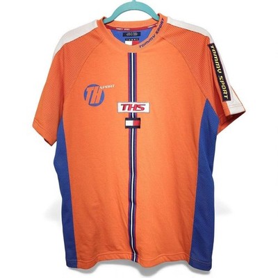 Vintage Tommy Sport Orange Blue 85 Graphic T-Shirt Men's M Mesh EXCELLENT