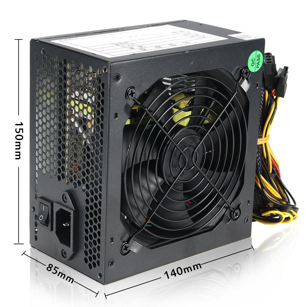 Computer PC Netzteil 750 Watt SL-750W 130mm Lüfter Netzteil 750W SATA ATX NEU