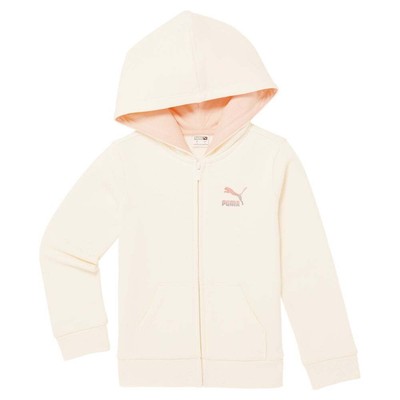 Puma Gloaming Pack Fleece Zip Up Hoodie Toddler Girls Бежевая повседневная верхняя одежда 858