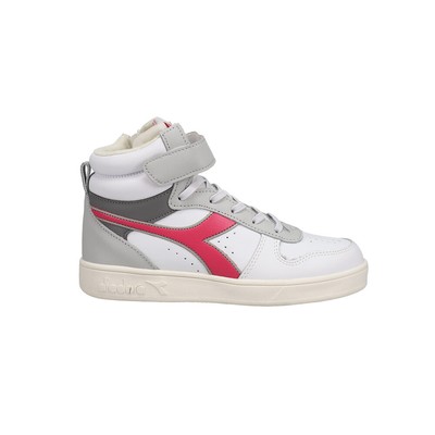 Повседневные кроссовки Diadora Magic Basket с высоким берцем для молодых девушек серого и белого цветов