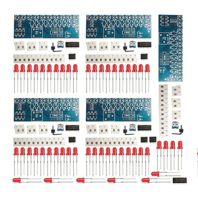 5Pcs NE555 CD4017 Chaser Flowing Water Red Light LED DIY Kit Soldering Practi...