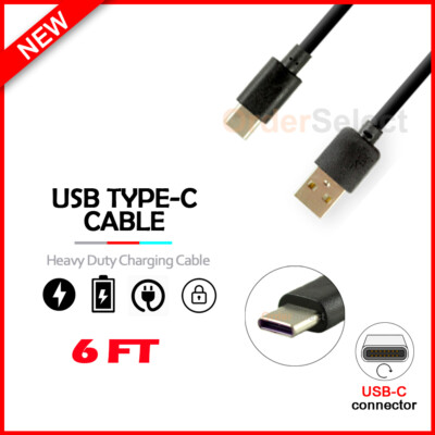 USB Type-C 6FT Charger Cable Cord for Phone T-Mobile Revvl 4 / Revvl 4+/Revvl 5G