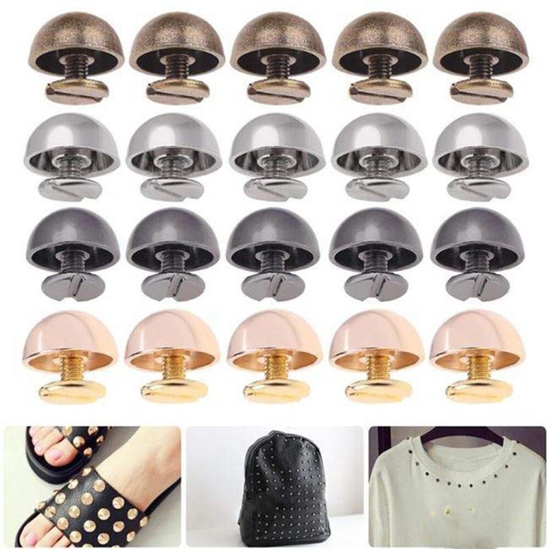 Solid Nail Bolt Strap Rivets Screw Leather Craft Round Head Screws