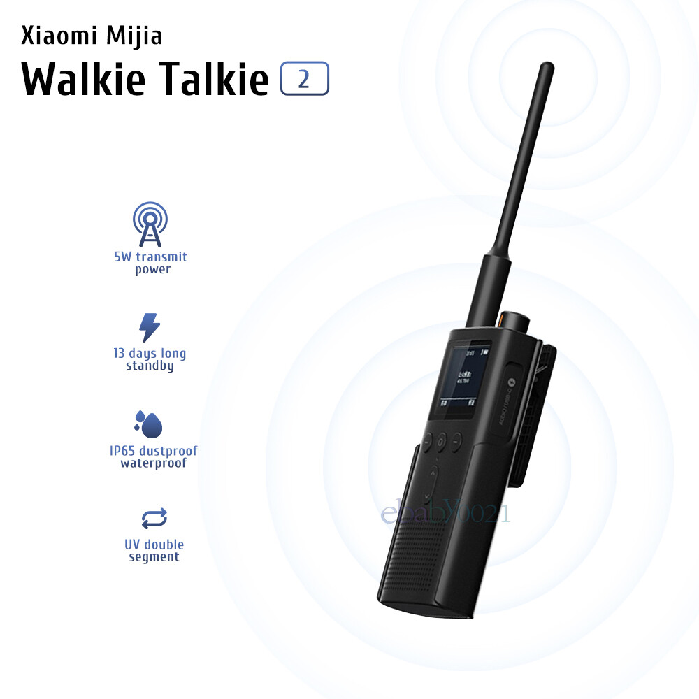 Xiaomi Mijia Walkie Talkie 2 IP65 Waterproof UHF VHF Dual Band Two Way FM Radio