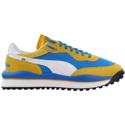 

Puma Style Rider Stream On Мужские синие, желтые кроссовки на шнуровке Повседневная обувь 3715, Blue;yellow, Puma Style Rider Stream On Lace Up