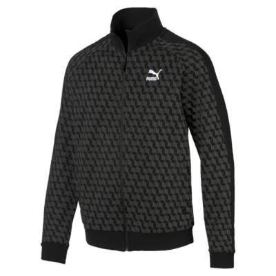 

Puma Luxe Aop Full Zip Track Jacket Мужская черная повседневная спортивная верхняя одежда 596741-, Черный, Puma Luxe Aop Full Zip Track Jacket