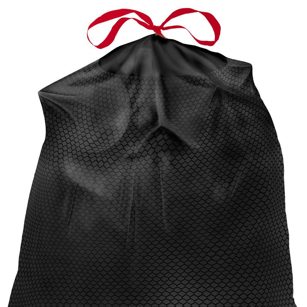 HDX FlexPro Outdoor & Yard Black Drawstring Trash Bags 33-39 Gallon 50 ct