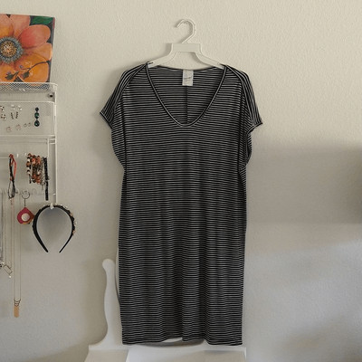 Striped T-Shirt Tunic Dress Size Small