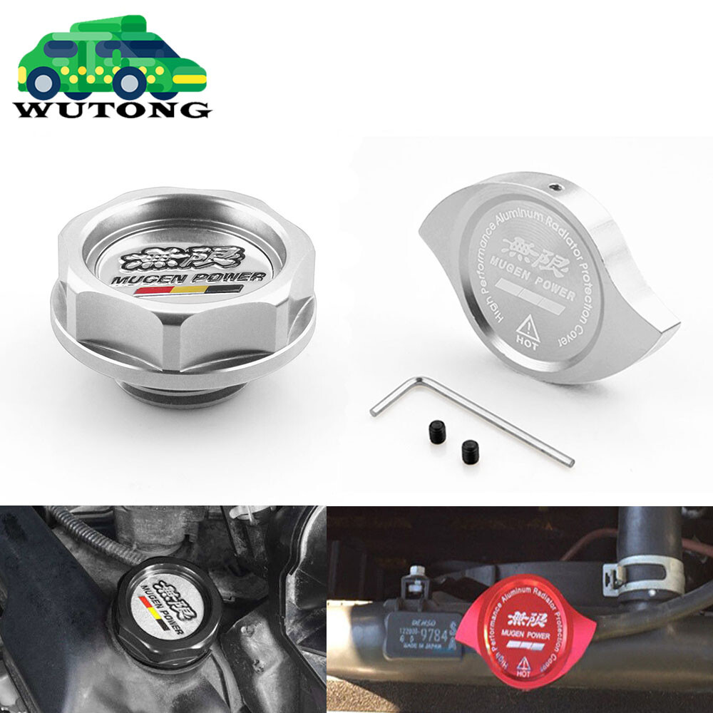 Silver Racing Oil Filler Cap Water Radiator Cap Kit Mugen Power For Honda Acura