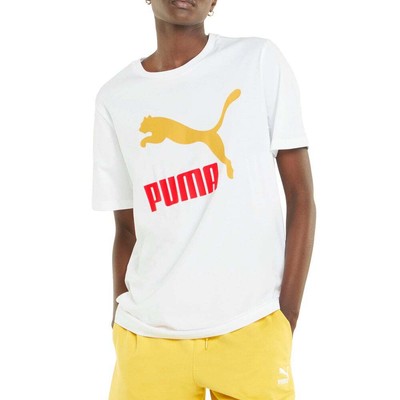 

Мужская белая повседневная футболка Puma Classics Logo Interest с круглым вырезом и коротким рукавом, Белый, Puma Classics Logo Interest Crew Neck Short Sleeve T-Shirt