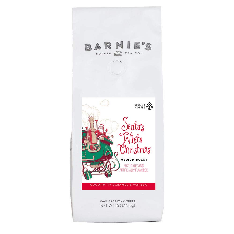 Barnie'S Santa'S White Christmas Whole Bean Coffee with Smooth Coconut, Caramel