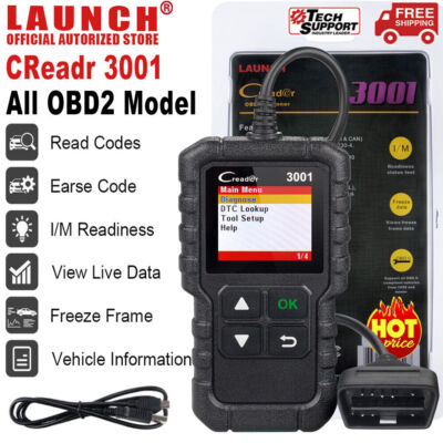 LAUNCH Creader CR3001 Fault Code Reader Scanner OBD2 EOBD Diagnostic Scan Tool