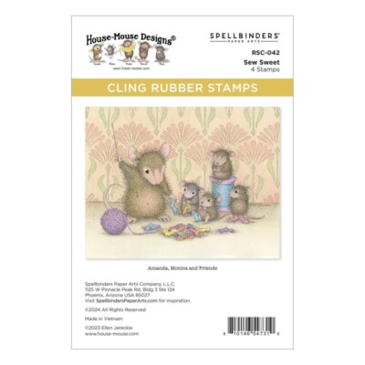 Spellbinders House Mouse Cling Rubber Stamp Sweet Moments Sew Sweet