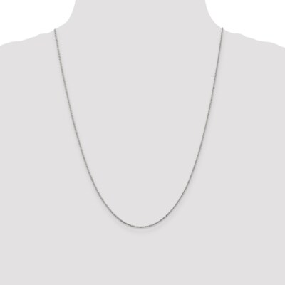 Pre-owned Skyjewelers Real 14kt White Gold 24 Inch .95mm Twisted Box With Lobster Clasp Chain; 24 Inch