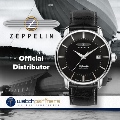 Pre-owned Zeppelin Atlantic Swiss Auto Watch 41mm Case Clear Back Black Dial 8452-2