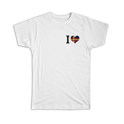 Gift T-Shirt : I Love Svalbard Flag Heart Crest Country Expat