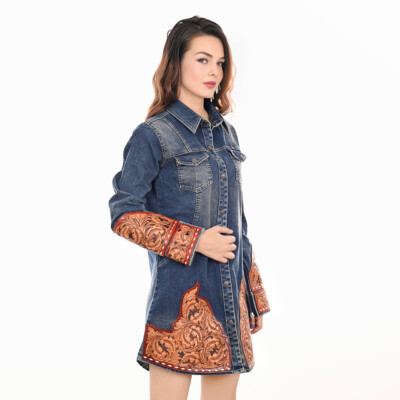Pre-owned Darling Ad 100% Cotton Denim Women Shirt Jacket Dress Ladies Girl Top In Not Available