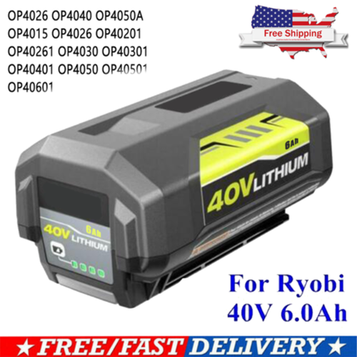 40 V For Ryobi 6.0Ah Lithium-Ion Extended Capacity Battery OP40261 OP4026 OP4015