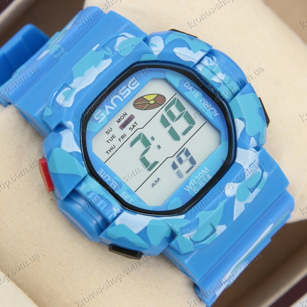 Orologio Sportivo Sanse S-614 Subacqueo Digitale Ragazzi Camouflage Azzurro lac
