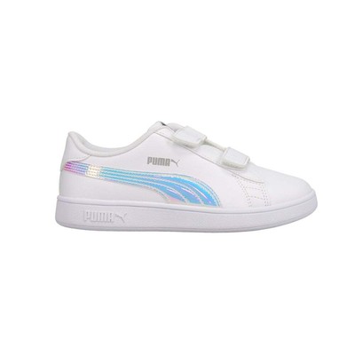 

Кроссовки Puma Smash V2 Holo V Slip On для молодых девушек, размер 3,5 м, повседневная обувь 38557, Белый, Puma Smash V2 Holo V Slip On Youth