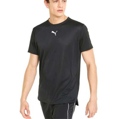 

Puma Vent Crew Neck Short Sleeve Training TShirt Mens Size  Casual Tops 521530, Черный, Puma Vent Crew Neck Short Sleeve Training TShirt