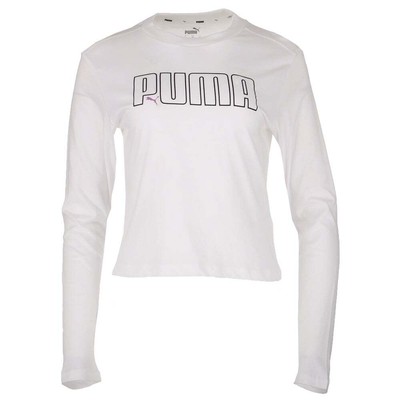 

Женские белые повседневные топы Puma Iconic с круглым вырезом и длинными рукавами 67152902, Белый