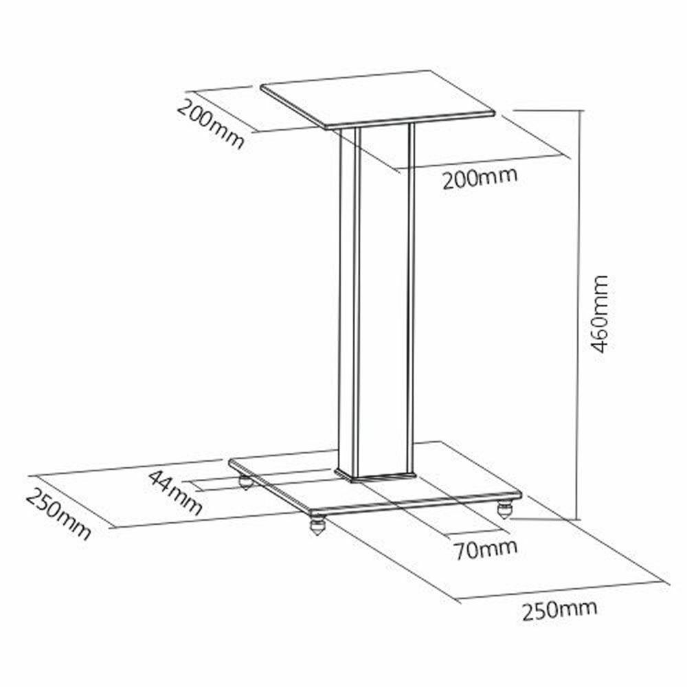2 x Black Tempered Glass Speaker Stands Pair Surround Sound Speakers Platform - Picture 8 of 8