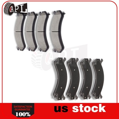 Front + Rear Ceramic Brake Pads For Chevy Silverado GMC Sierra 3500 2/4WD