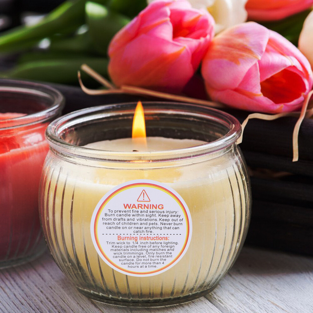 500Pcs Candle Warning Sticker Label Removable Safety ...