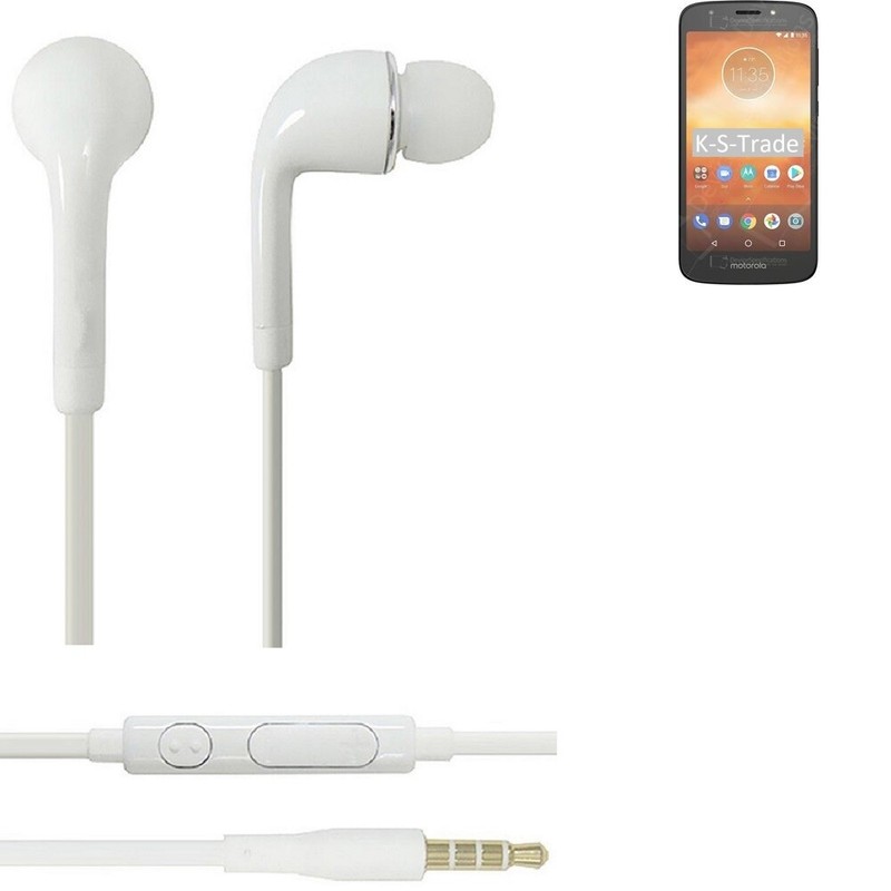 Earphones Pour Motorola Moto E5 Play Sd425 In Ear Headset Stereo Blanc