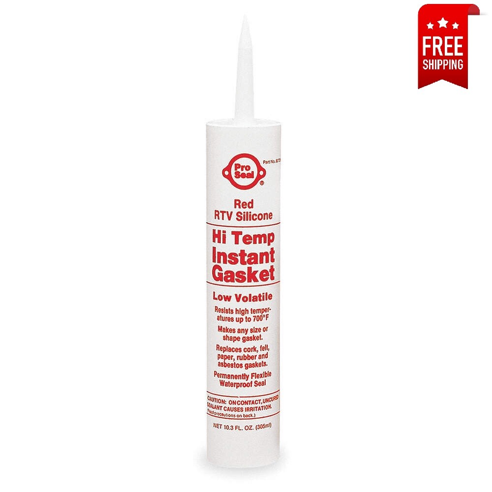 Pro Seal Red Hi Temp Rtv Silicone Instant Gasket Maker 11.1 Oz Adhesive