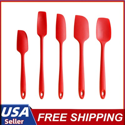 US Silicone Utensils Kitchen Set Spatula 5-PCS Non Stick Heat Resistant 500°F