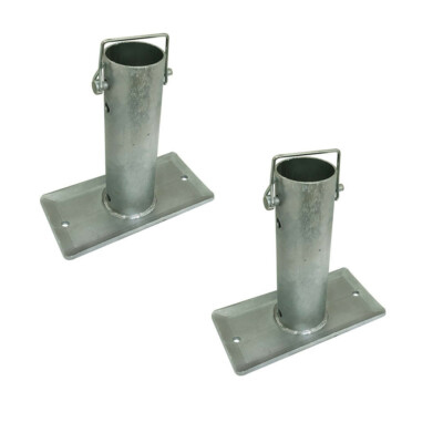 7-1/2'' Tall Jack Foot Stand Base Plate Lock Pin RV Trailer 2,000 Lbs Galvanized