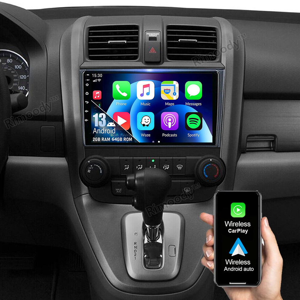 Apple Carplay для Honda CRV 2007-2011 Android 13 Автомобильный стерео Радио GPS Navi 2 + 64G