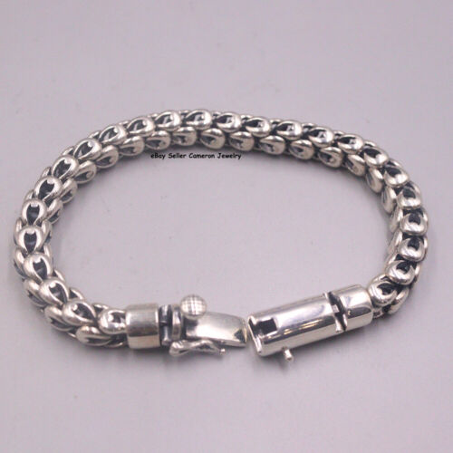 ★SENTIMENTS★ NO.393 [SILVER] BRACELET Pure S925 Sterling Silver Chain 8mm Phoenix Tail Link