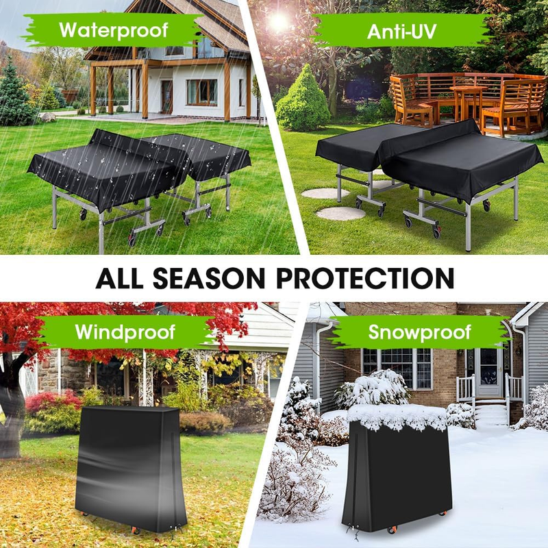 Ping Pong Table Cover Outdoor Waterproof,Table Tennis Cover Fits Both Folding Ta