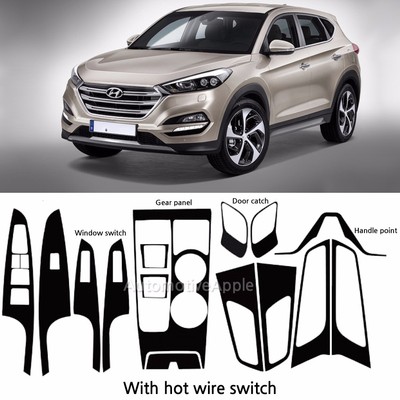 Carbon Fabric Door catch Window Switch Decal Sticker For Hyundai Tucson TL