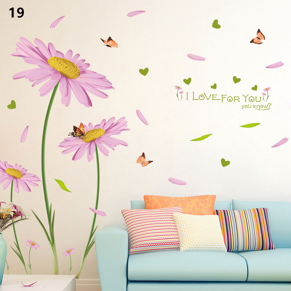 DIY Flowers Wall Sticker Decal Vinyl Art Mural Home Decor Removable