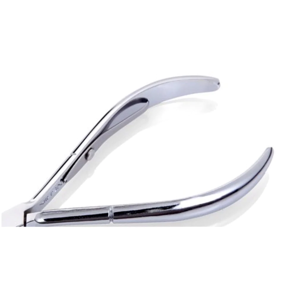 Pack of 10 Nghia D18 Carbon Steel Cuticle Nipper, Single Spring Silver Full Jaw