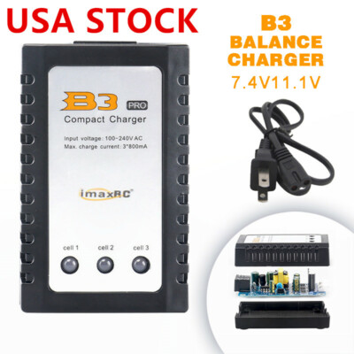 B3 LIPO Battery Charger 7.4v 11.1v 2s 3s Cells for RC LiPo US Plug Durable